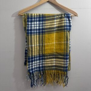Yellow and Blue Plaid Scarf